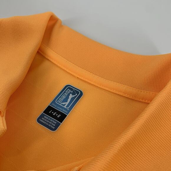 PGA Tour Short Sleeve Breathable Golf Polo Shirt Size Large Mens Bright Orange L - Picture 3 of 7